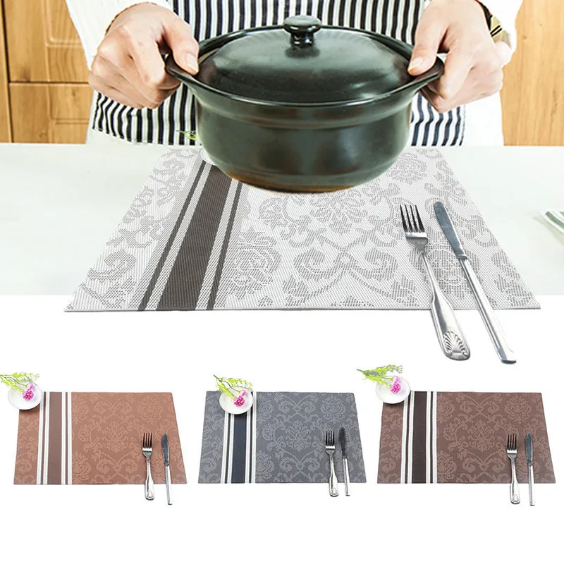 12 цветов Настольный коврик из ПВХ Набор ковриков для обеденного стола подставка
