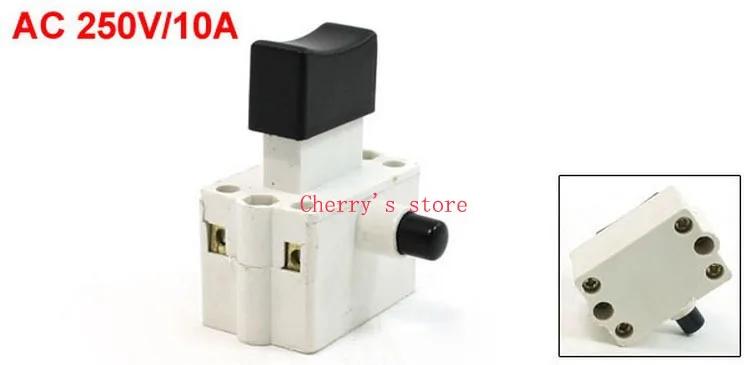 

Кнопка блокировки DPST, переключатель триггера переменного тока 250 В/10 А для электроинструмента, 10 шт.