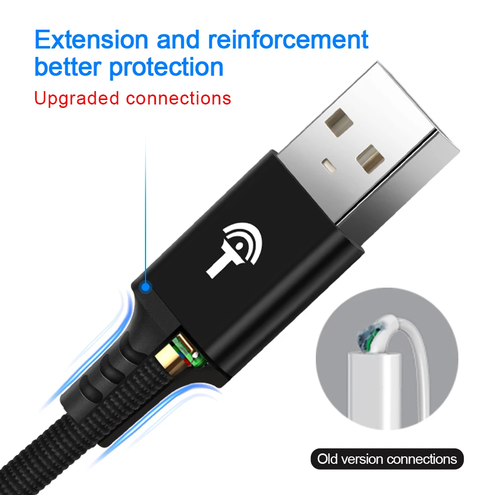 Rocketek USB Тип C кабелем Micro мобильный телефон для быстрой зарядки samsung Galaxy S9 S8 плюс