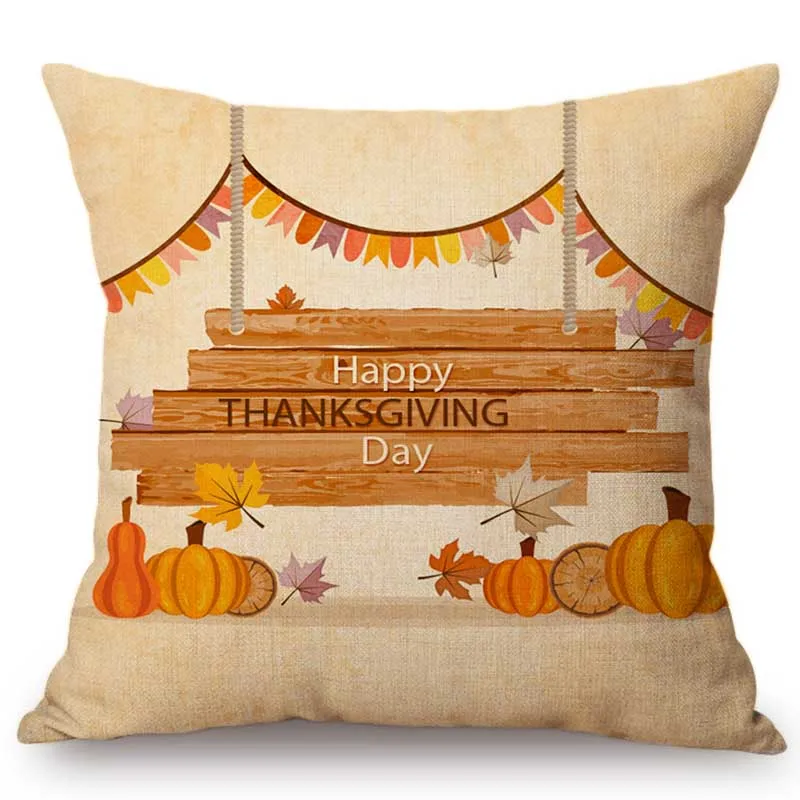18 &quotмультфильм украшения на День Благодарения пледы подушка чехол хлопок лен