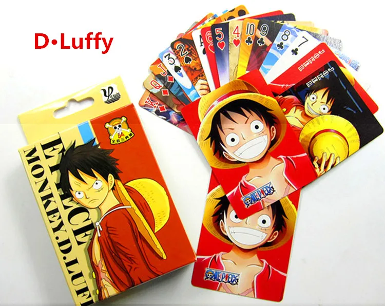 D Luffy Качественный пластиковый персонаж аниме, игральные карты, Набор для игры в покер, игральные карты, креативный подарок, Луффи Слэм Данк Наруто - Цвет: D Luffy