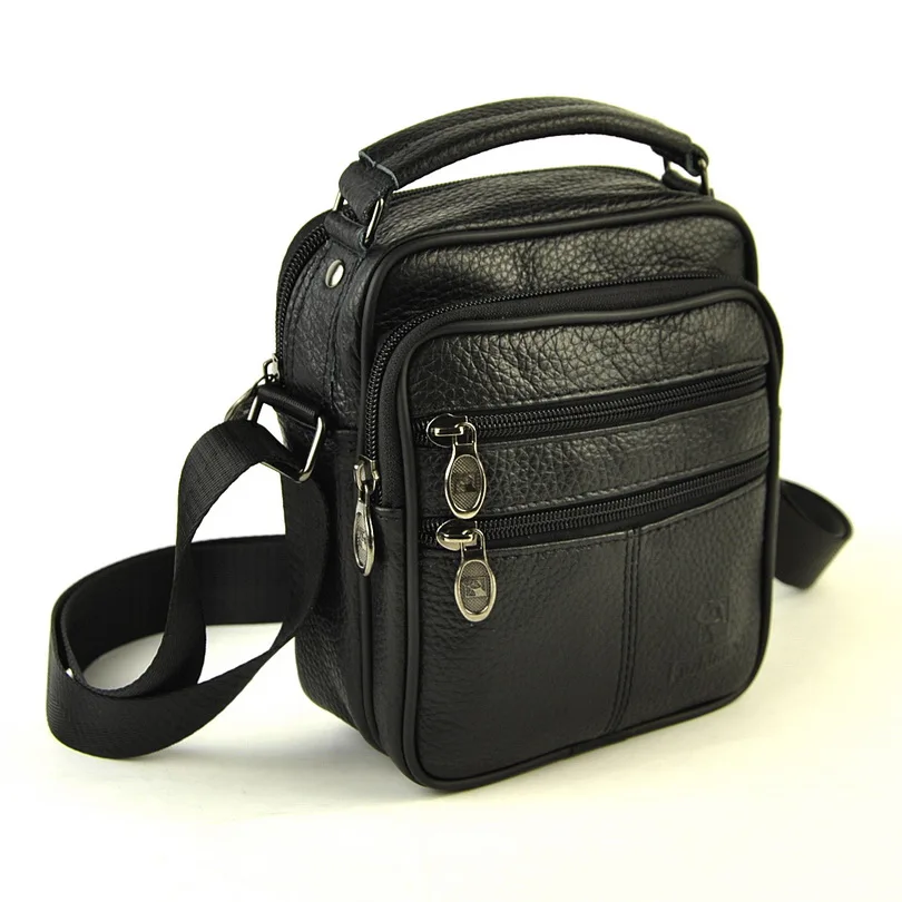 Мужская маленькая сумка через плечо из натуральной кожи Классическая с 5