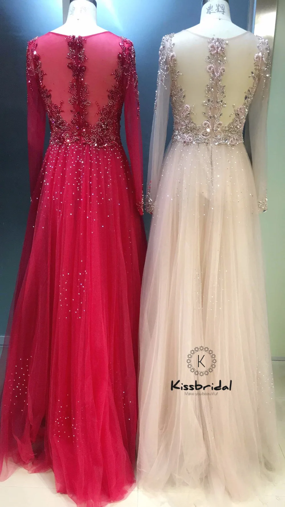 Восхитительные красные вечерние платья с длинным рукавом kleider damen abendkleid Вечерние платья из тюля для женщин