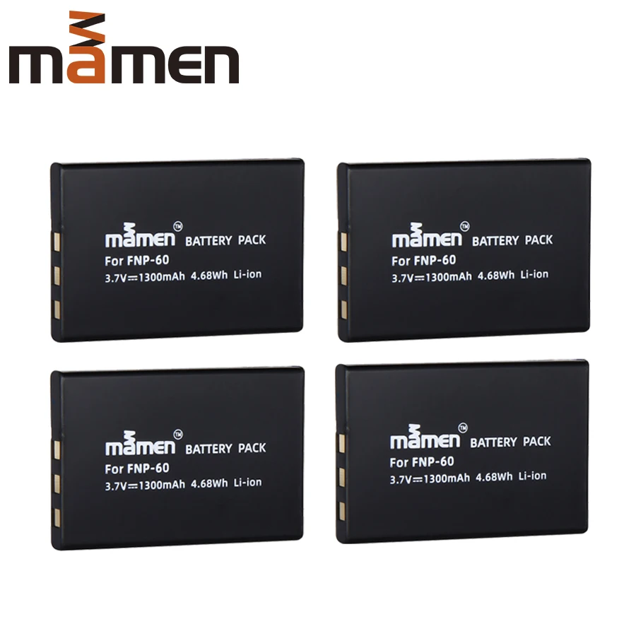 Mamen 4 шт. NP-60 FNP60 NP60 NP-30 CNP-30 цифровой Камера аккумулятор для Fujifilm F601 зум 50i F410 F401 M603 F404 F603 D-L12 D-Li2