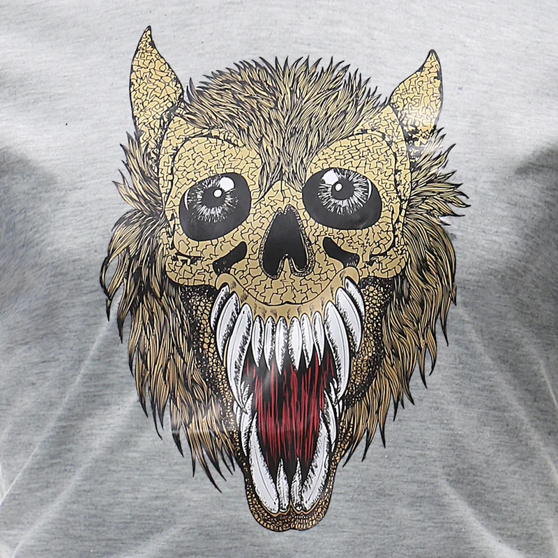 Новая летняя модная мужская одежда футболка с короткими рукавами и принтом волка