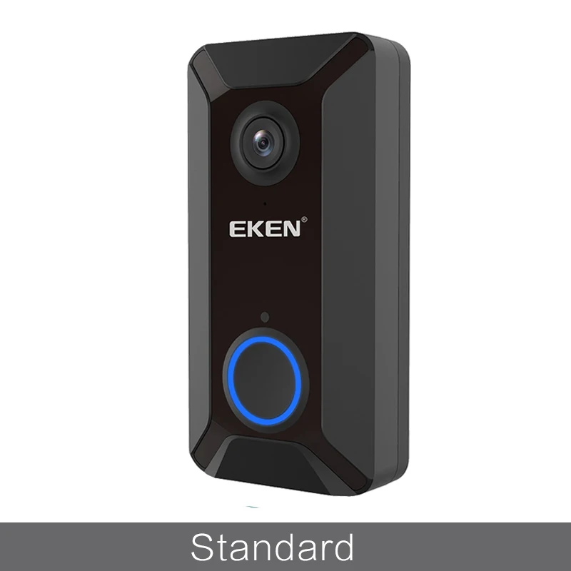 Standard Eken V6 черный беспроводной облачный накопитель Домашняя безопасность домофон дверной звонок 720P ночное видение ИК Обнаружение движения Сигнализация Дверной Звонок - Цвет: Standard