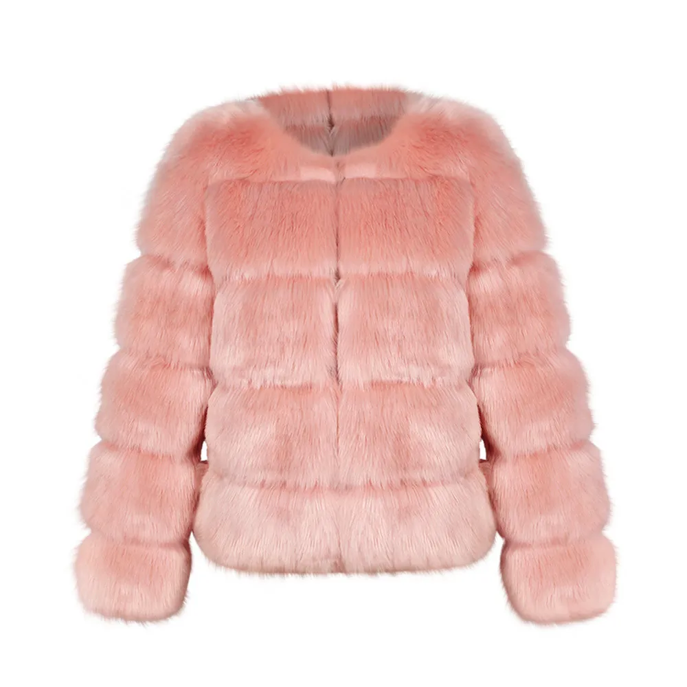 

New VogueWinter Warm Fashion Women Faux Fur Jacket Thicken Faux Fur Coat Long Feminino Plus Size Casaco Feminino
