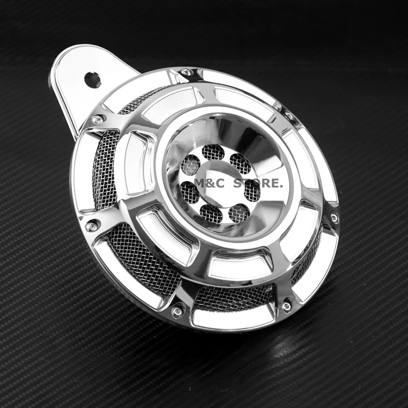 Черный хром рог крышка для Harley Touring FLT Big Twin 1991-15 16 17 Sportster XL 883 2007 - Цвет: Chrome
