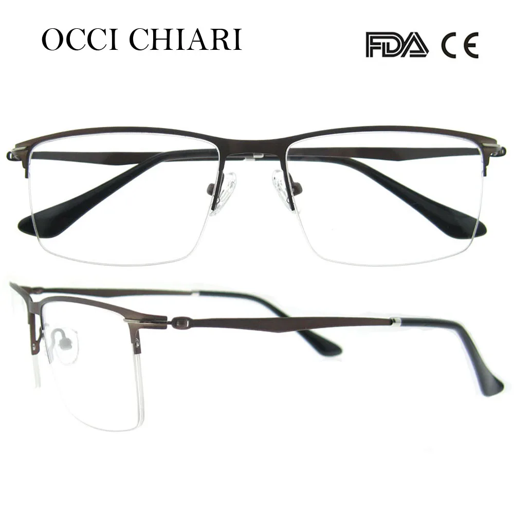 OCCI CHIARI,, Новое поступление, нержавеющая сталь, металл, компьютер, анти-синий луч, очки, Прозрачная Оптическая оправа, мужские очки, W-CARETI