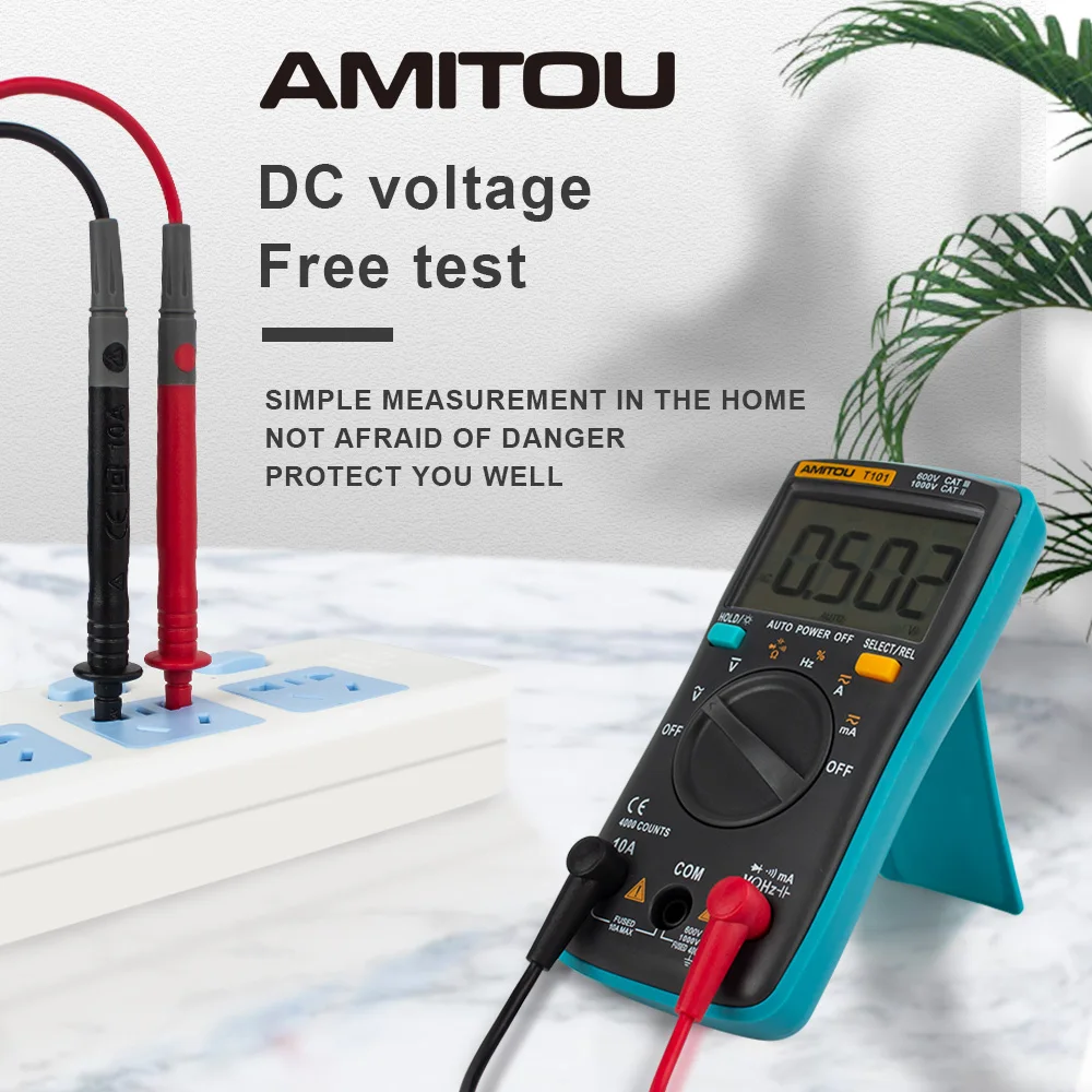 AMITOU T101 ЖК цифровой мультиметр Подсветка AC/DC Напряжение Ток миллиампер