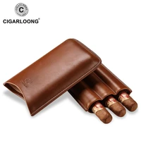 cigarloong travel cigar case cigar moisturizing set portable fit 3 sticks portable mini humidor case with gift box cf 0402