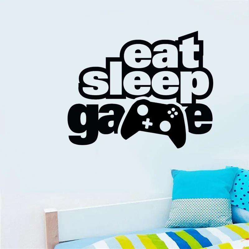 YOJA 47 см * 38 Eat Sleep игровая Наклейка на стену для геймеров подростков спальни ПВХ