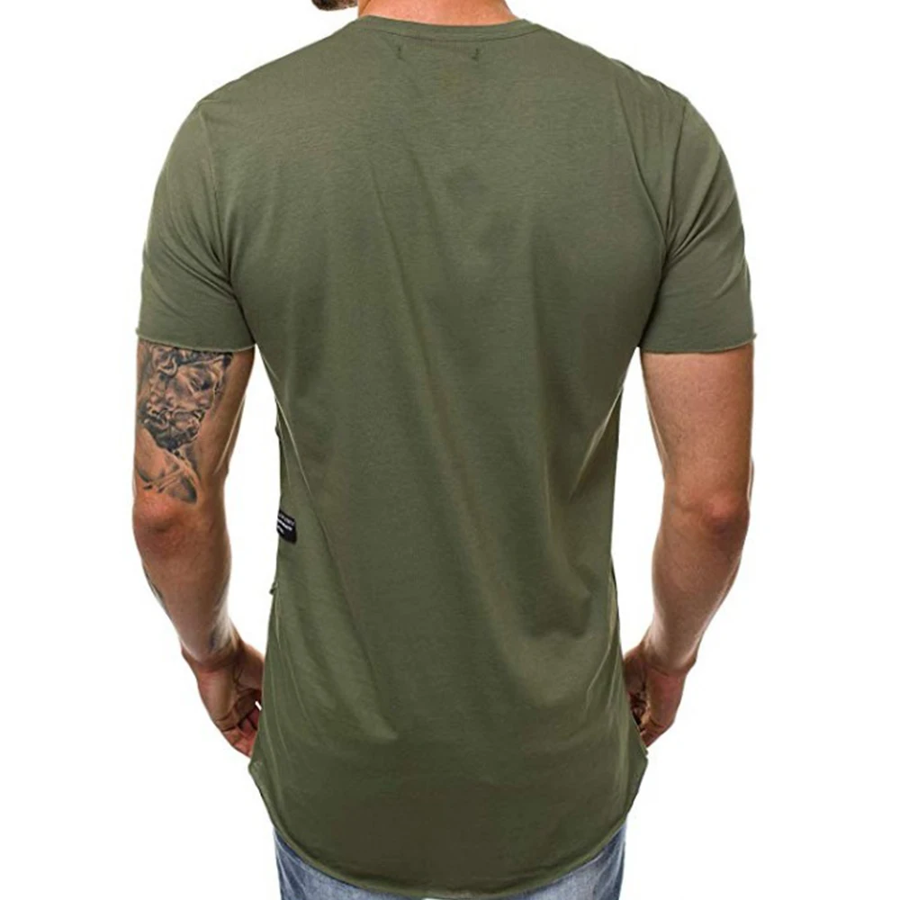 2019 летняя повседневная мужская футболка с круглым вырезом и короткими рукавами