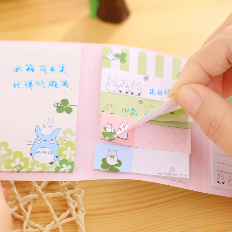 Kawaii Милая Мелодия Тоторо 6 складной блокнот для заметок липкие закладки для блокнота подарок школьные канцелярские принадлежности