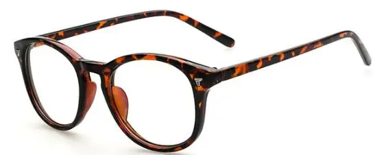 leopard Винтажные очки, дизайнерские брендовые роскошные женские очки, оправа для очков, женские круглые очки, прозрачные очки для девушек, близорукость - Цвет оправы: leopard