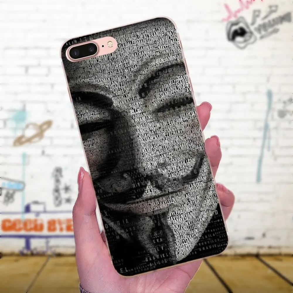 Для Galaxy Grand Alpha G850 Core2 Prime S2 I9082 A3 A5 A7 On5 On7 2015 2016 2017 TPU для Vendetta Anonymous Guy Fawkes Mask |
