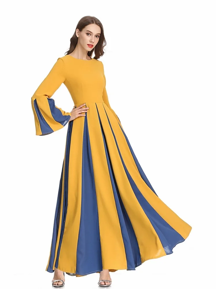 Элегантное шифоновое Плиссированное Макси платье в арабском стиле для Рамадана