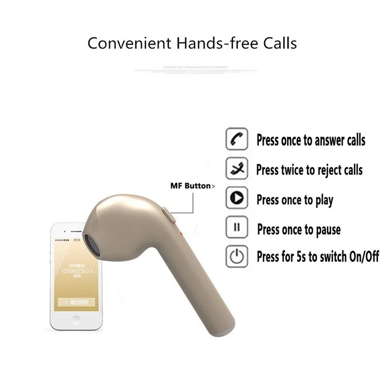 Беспроводные мини наушники Bluetooth 4 1 беспроводные вкладыши с микрофоном для