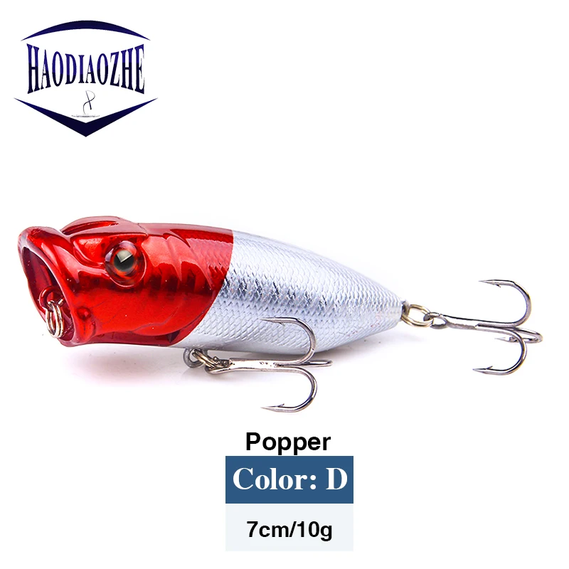 Поппер воблер рыболовная приманка с 6 # крючки 7cm10g плавающий Crankbait искусственная