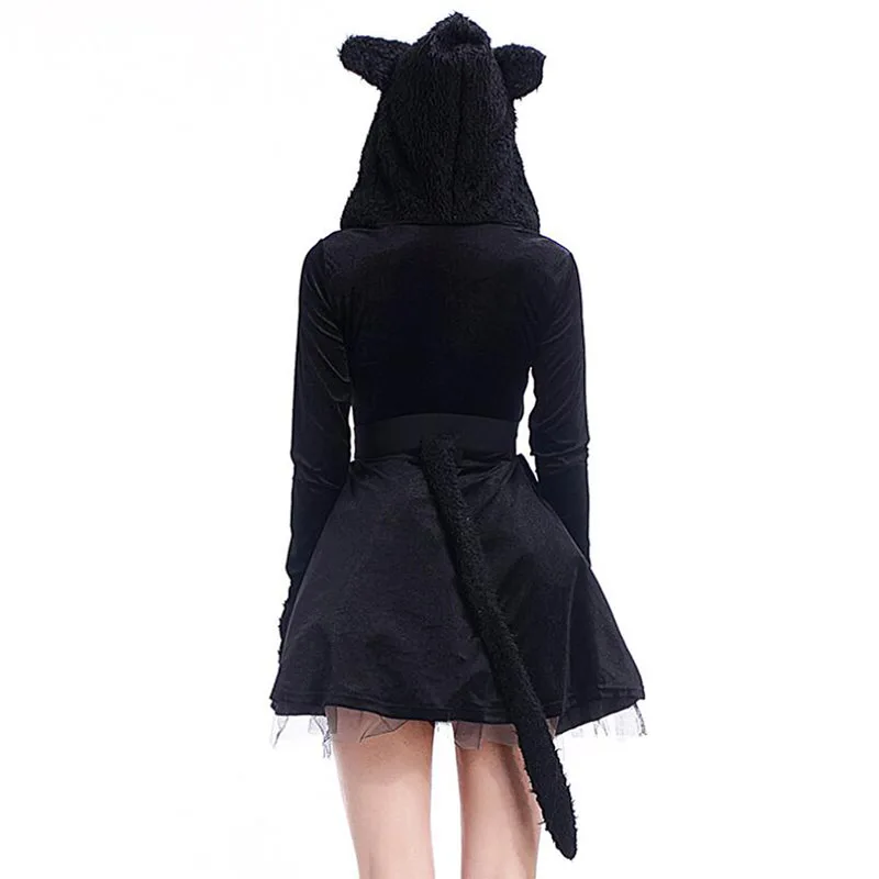 

VASHEJIANG Kigurumi Black Bear Costume Adult Burlesque Halloween Fancy Party Dress Women Animal Funny Cosplay Costume