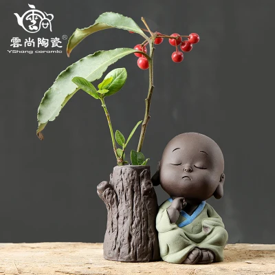 Милый маленький монах для чая гидропонная ваза питомцев креативный чайный набор