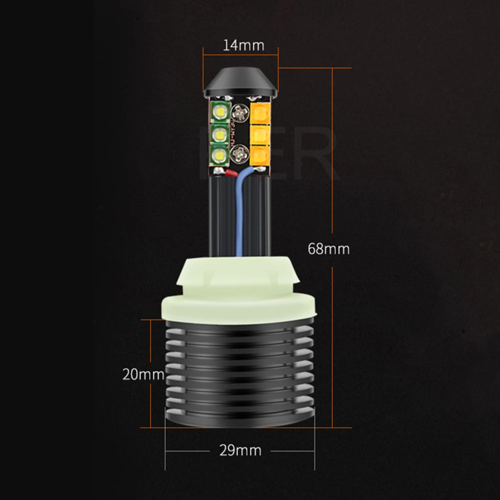 DRL указатель поворота светодиодный 1156 BA15S P21W BAU15S PY21W T20 7440 W21W дневные ходовые огни светильник белого и желтого цвета Canbus Error Free