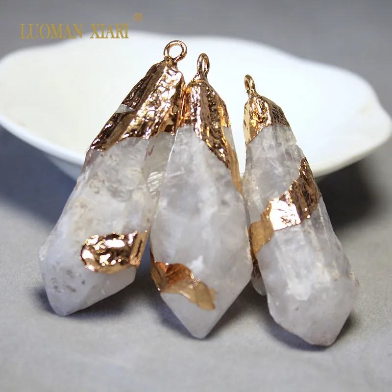 Оптовая продажа натуральный столбчатый белый кристалл столб кулон KC