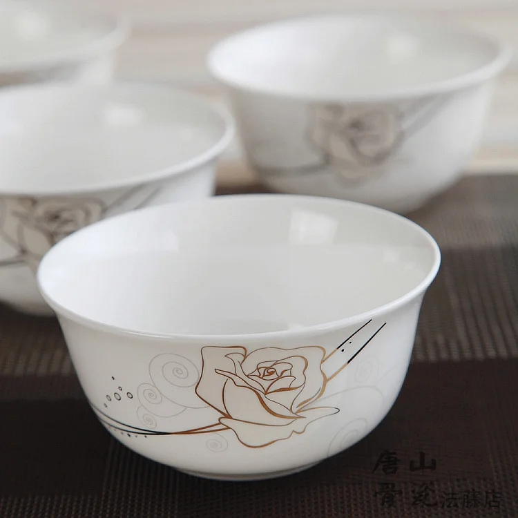 4 5 дюйма Золотая полосатая розовая картина белые костяные фарфоровые суповые