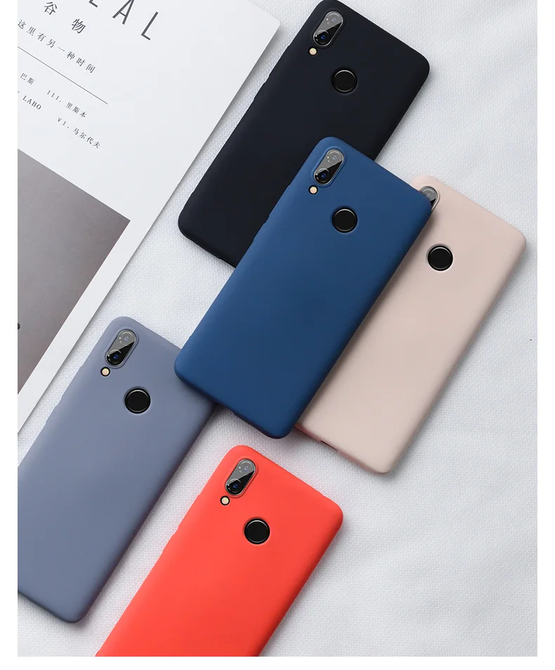 Жидкий силиконовый чехол для Huawei Y6 2019 Y5 Y7 Y9 мягкий ТПУ Pro Prime чехлы телефонов