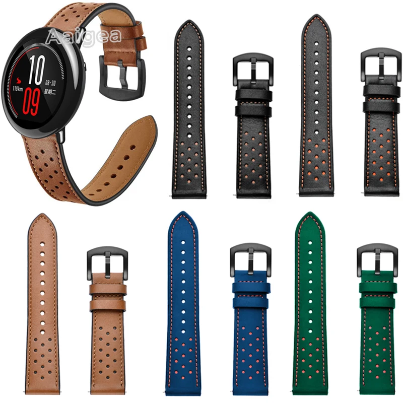Унисекс искусственная кожа часы ремешок для Xiaomi Huami Amazfit PACE Смарт часы сменный Браслет для часов кожаный браслет с ремешком 22 мм