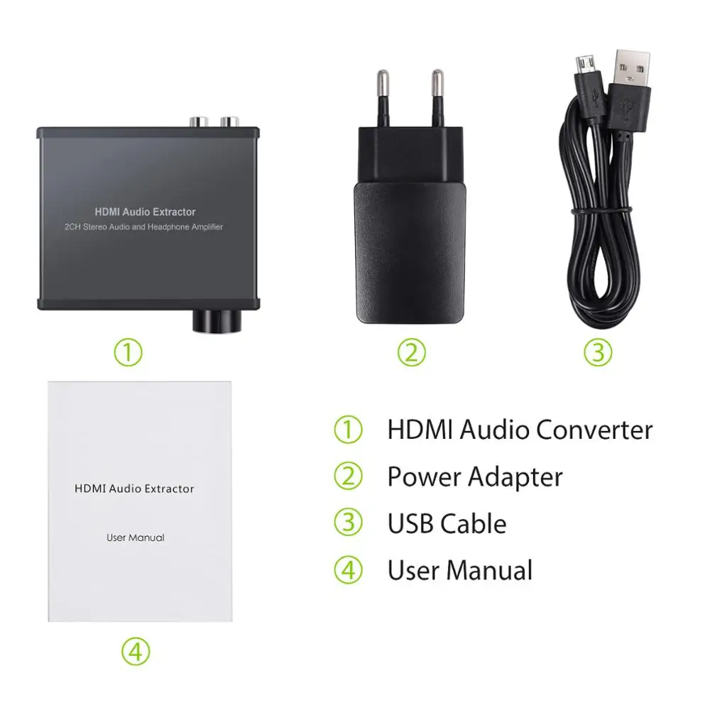 Proster HDMI в HDMI+ RCA+ 3,5 мм аудио экстрактор регулятор громкости HDMI аудио экстрактор сплиттер адаптер питания переключатель поддержка 4K 3D