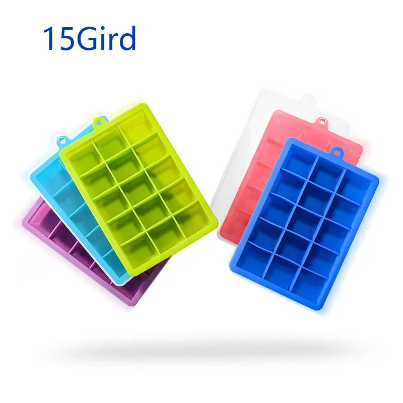15/24 Grids Silicone Square Shape Form Ice Cube Mold Tray Fruit Popsicle Cream Maker for Wine Kitchen DIY | Дом и сад