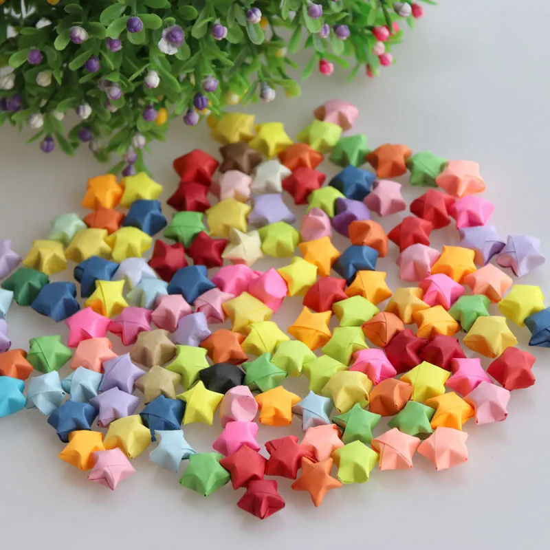 500 шт./упак.) 28 ярких Цвета Lucky готовой Star DIY Бумага украшение желающий флакон подарок на день рождения