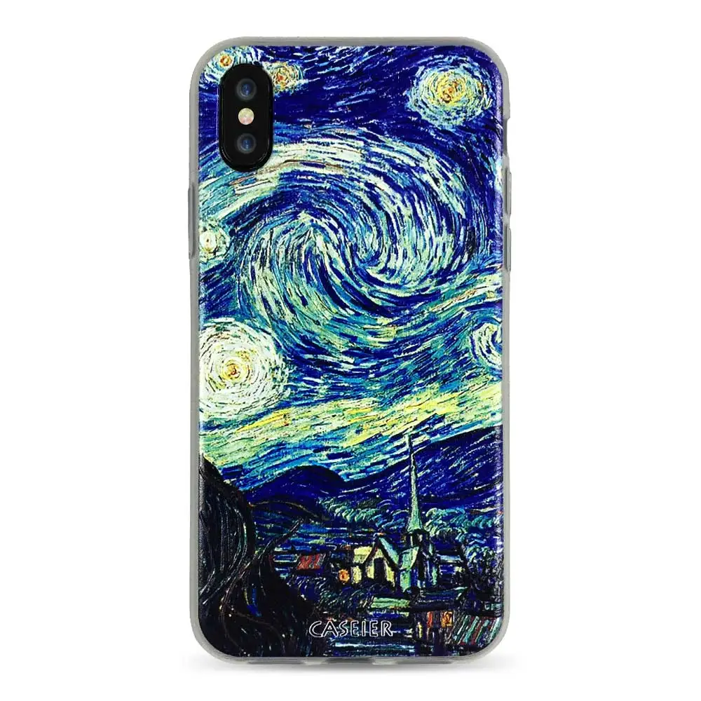 8 Чехол IER, чехол с тиснением для iPhone X, XR, XS, MAX, 8, 7, мягкий ТПУ, чехол для iPhone 5 5S se, 6, 6 S, 8, 7 Plus, чехол, Ван Гог, аксессуары для телефона - Цвет: 8