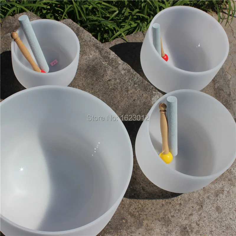 Набор чашек 7 шт. 12 дюймов матовые кварцевые хрустальные поющие чаши от A до G