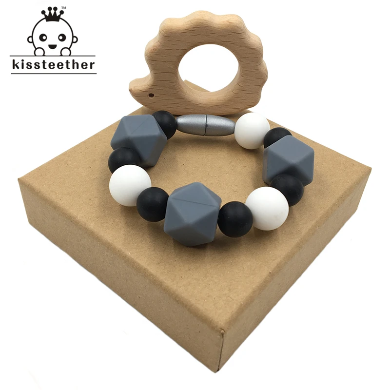 Детский Прорезыватель для зубов 5 шт. дерево птицы силиконовые шарики игрушки