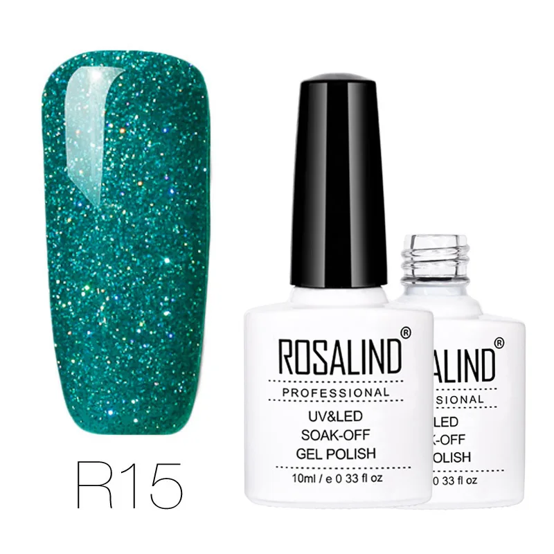 R15 Rosalind Rainbow 10 мл популярный R01-29 Цветной Гель-лак УФ светодиодный гель отмачиваемый Перманентный гель для полировки - Цвет: R15
