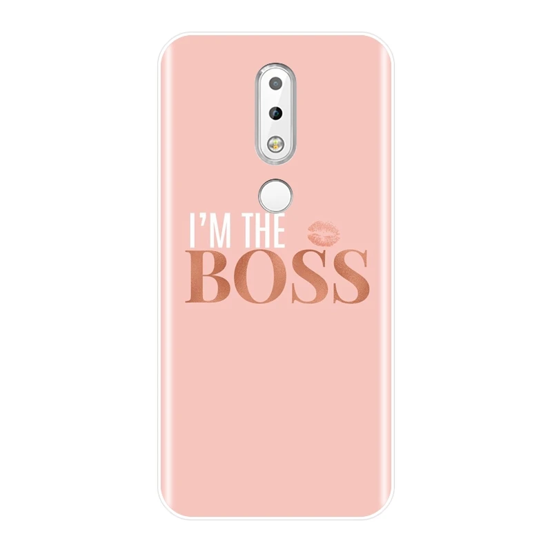 Задняя крышка для Nokia 7 1 6 5 3 2 Plus Girl Boss Pink Women Силиконовый мягкий чехол