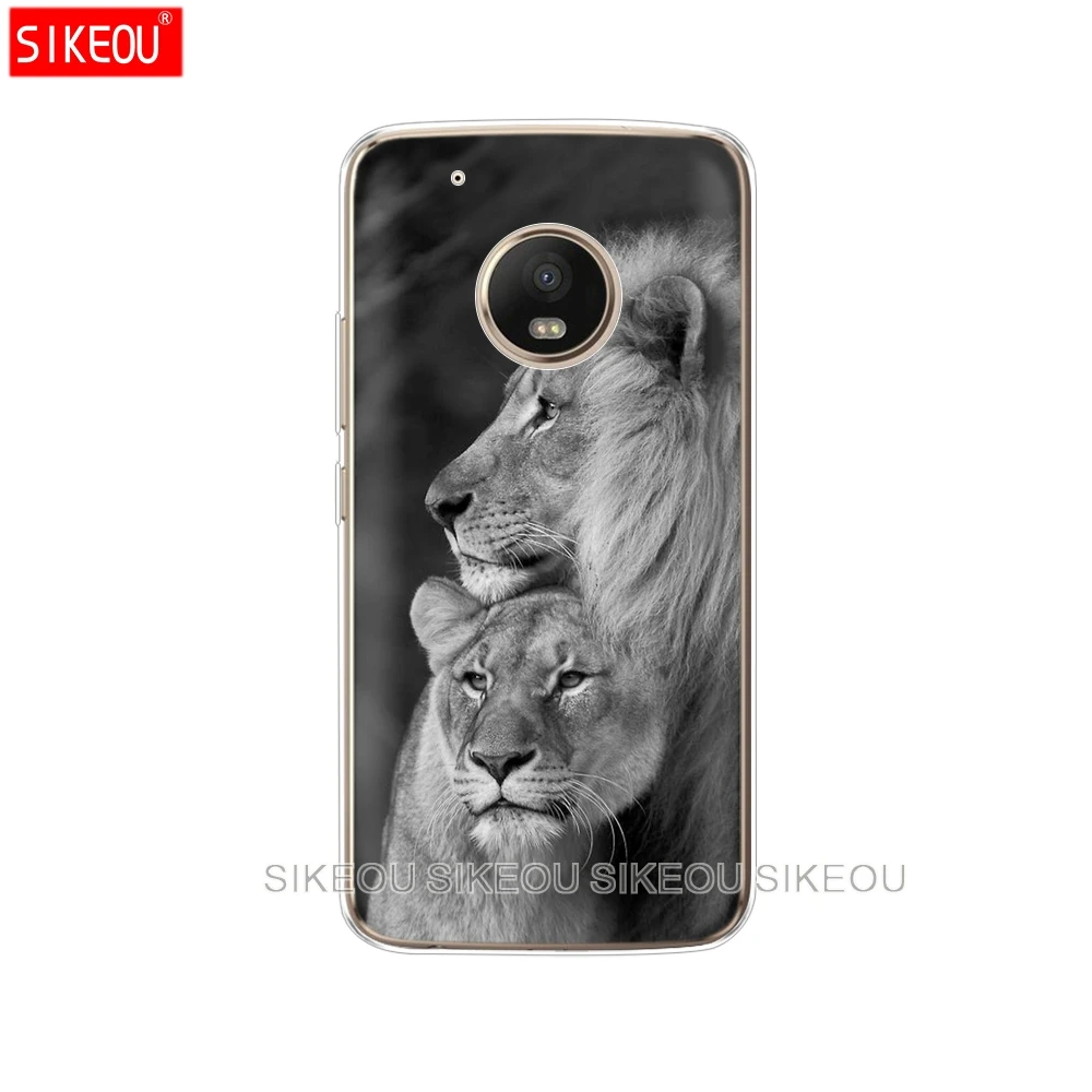 Силиконовый чехол для телефона Motorola Moto G6 G5 G5S Z2 Z3 PLAY PLUS X4 E4 E5 C Lion tiger Fashion Lovely