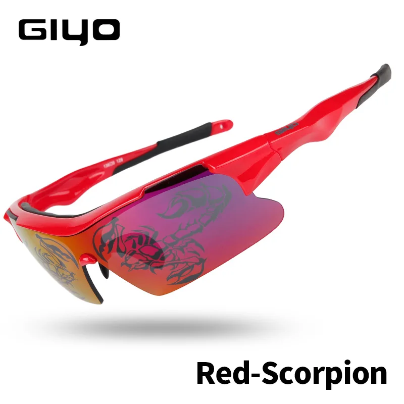 Red Scorpion GIYO поляризованные велосипедные очки UV400 защита линз MTB дорожный велосипед Спорт на открытом воздухе велосипед солнцезащитные очки для велоспорта - Цвет: Red Scorpion