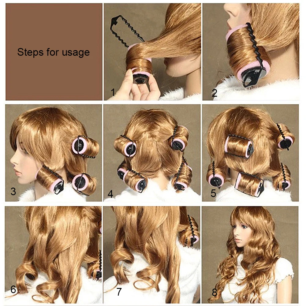 Бигуди для волос 14 шт. 2 фасона мягкие поролоновые ролики пластиковые бигуди