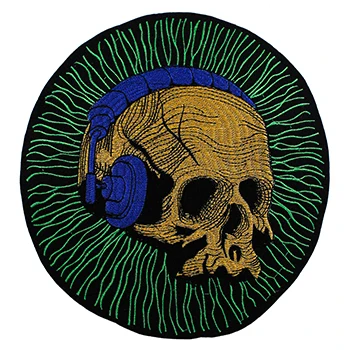 skull Череп Музыка патч Кот Роза Цветок Тигр Змея DIY ткань значки патч джинсы куртки сумка Одежда железная аппликация P92 - Цвет: skull