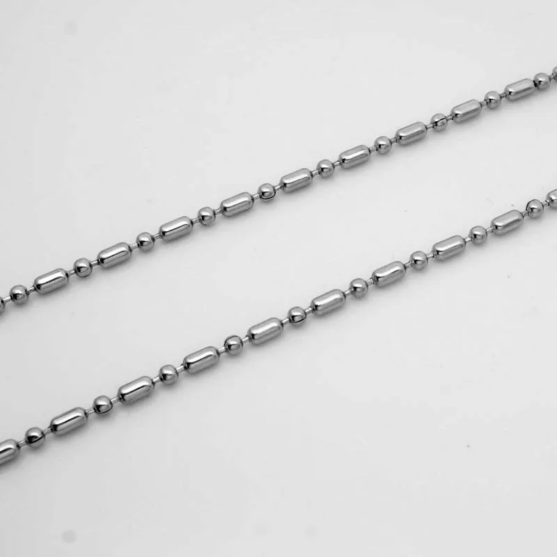 Мужская шаровая цепь из нержавеющей стали 1,6/2/2,4/3 мм 1" 20" модная цепочка с бусинами для самостоятельного изготовления ювелирных изделий Классический Бегемот ожерелье аксессуары