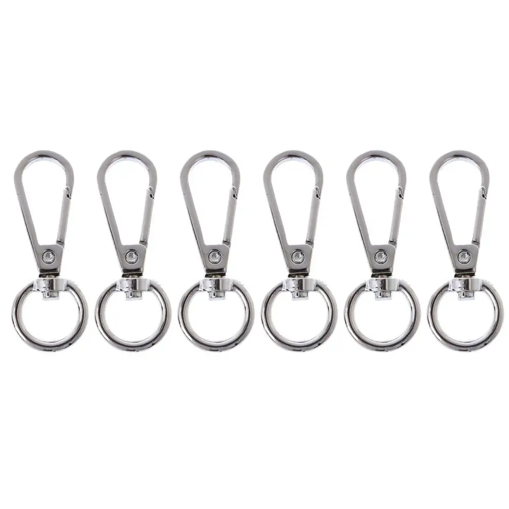 Silver THINKTHENDO, 6 шт., 48x1,6x1 см, поворотная застежка, пружинный крючок, брелок, цепь, сумка, аксессуары, 7 цветов - Цвет: Silver