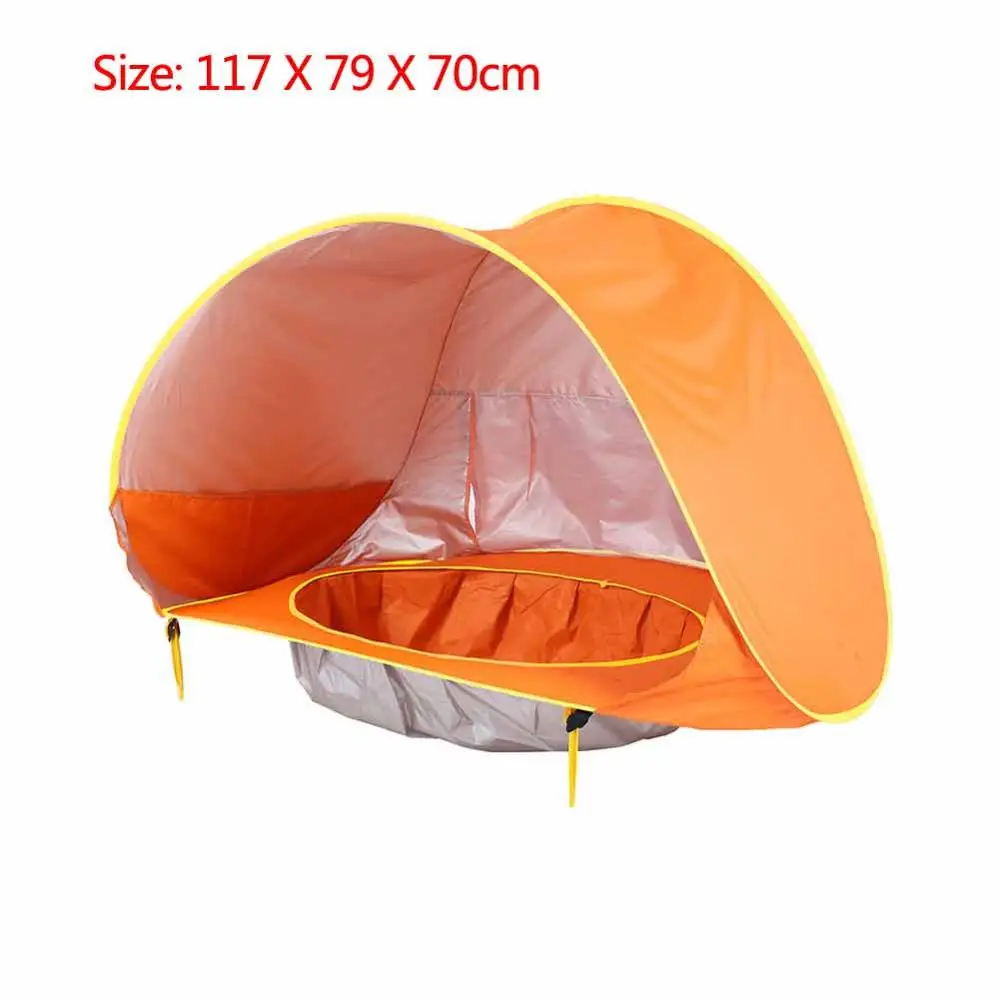 orange Детский пляжный тент с защитой от УФ-лучей, детские игрушки, маленький домик, водонепроницаемый тент, портативный тент для бассейна, детские палатки - Цвет: orange