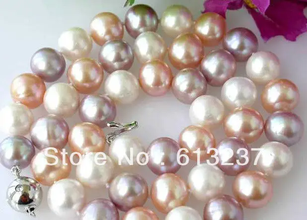 

hot free Shipping new 2014 Fashion Style diy Genuine 8-9mm MultiColor akoya cultured pearl necklace 18" MY5004