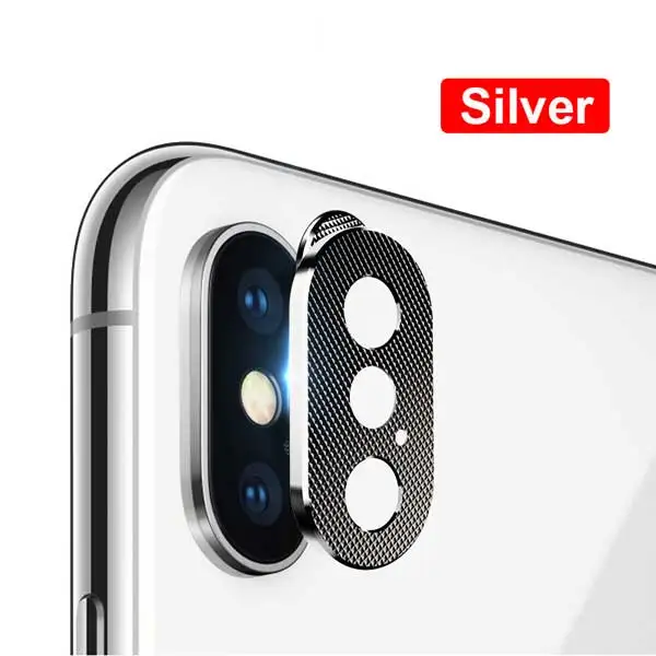 Silver 2 Для iPhone 7 8 Plus X XS Max XR объектив камеры протектор экрана металлическое защитное кольцо Крышка для iPhone XS XR X 7 8 чехол - Цвет: Silver 2