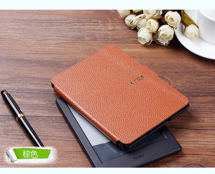 brown Gligle чехол из натуральной кожи для Amazon kindle paperwhite 1 2 3 Ereader shell 1000 шт./лот - Цвет: brown