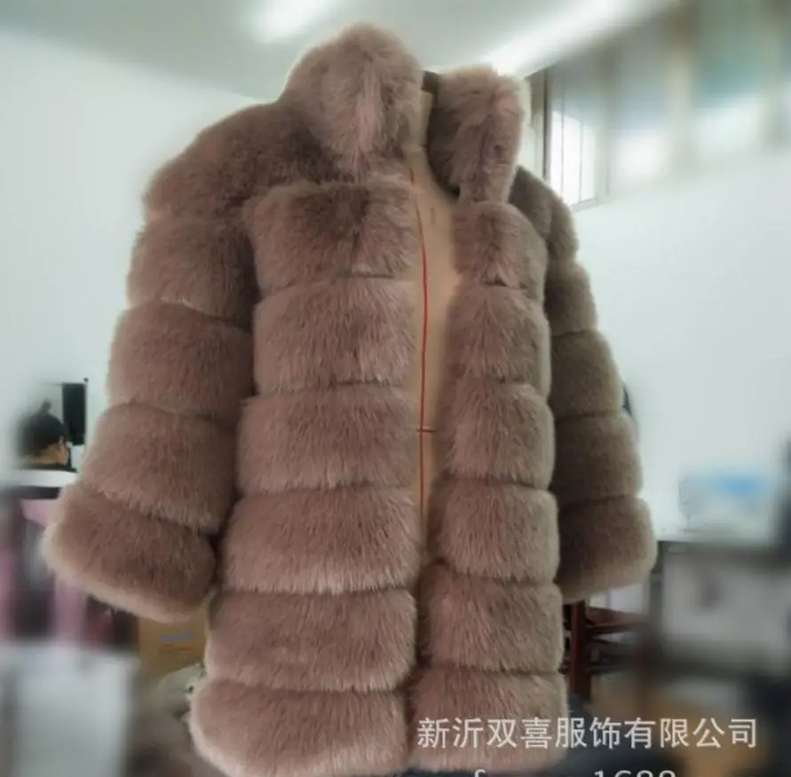 S-3XL размера плюс, зимняя новинка, модный бренд, искусственный Лисий мех, куртка для женщин, хорошее качество, толстое теплое пальто из искусственного меха, wj1635, Прямая поставка