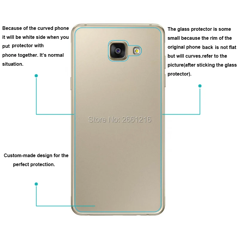 Для samsung A5 заднее закаленное стекло 9H 2.5D Защитная Пленка премиум класса для samsung Galaxy A5() A5100 A510 5,2"